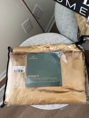 Gold Velvet Curtain 2 Panel window Set - Elegant Solid home Drapes